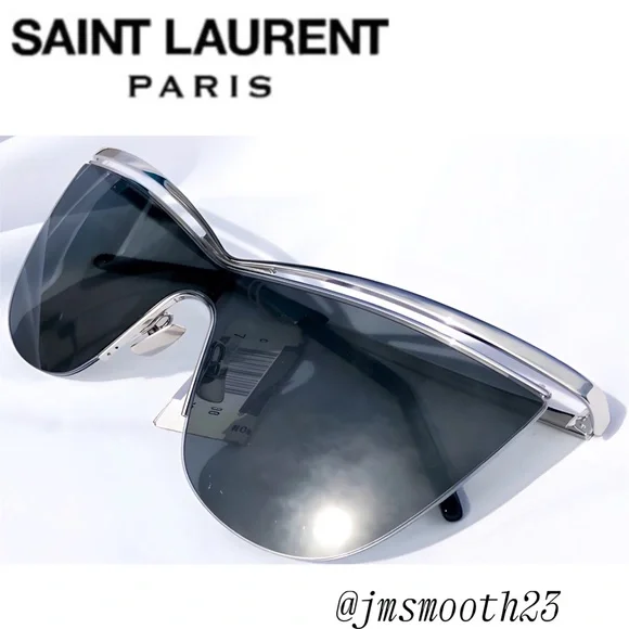 ⬇️SALE‼️🆕 SAINT LAURENT CAT-EYE SILVER & GRAY SUNGLASSES